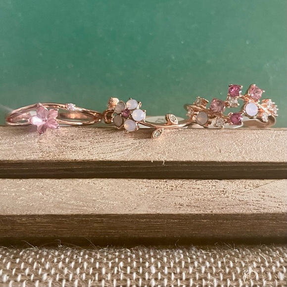 Sakura Cherry Blossom 3 ring set - Fragrant Jewels - Picture 11 of 11